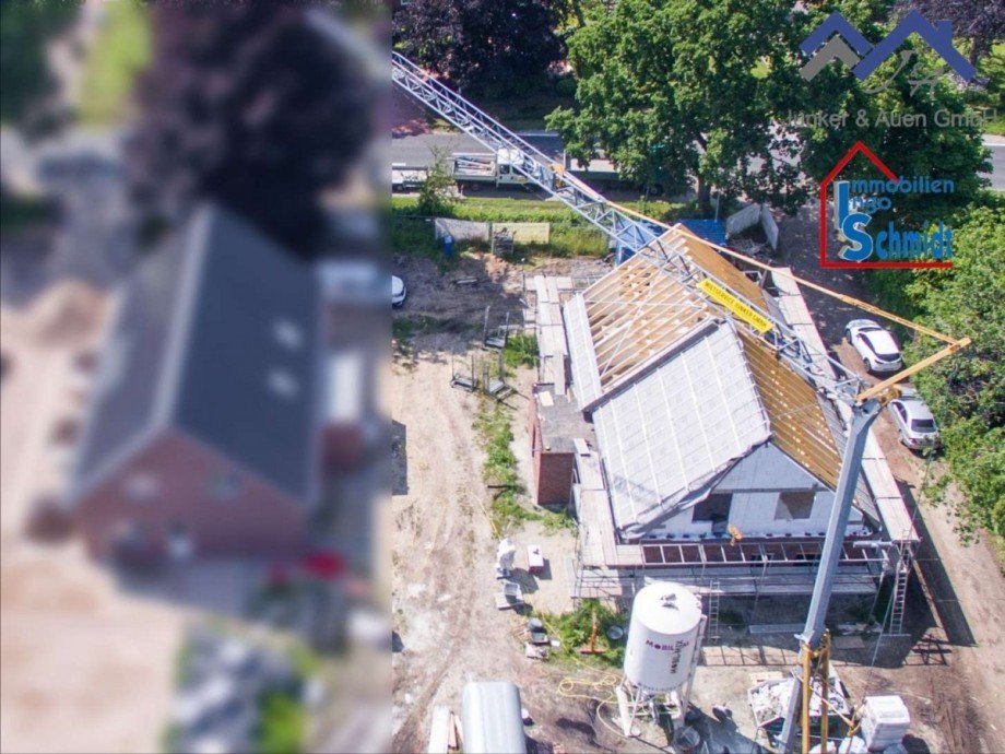 Drohnen Ansicht Doppelhaush�lfte Weener