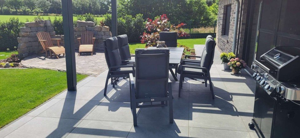 Terrasse hinten Bungalow Weener