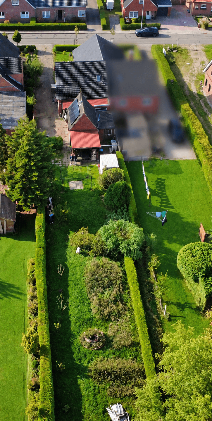 R�ckansicht Doppelhaush�lfte Weener