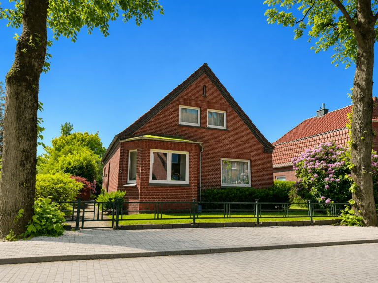 Vorderansicht Weener Einfamilienhaus Ruhig und harmonisch wohnen - dennoch zentral in Weener!